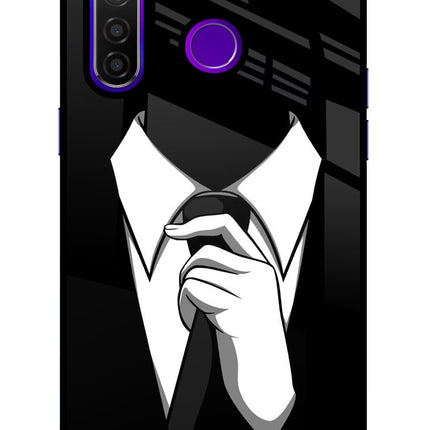 Black Tie Realme 5 Pro Glass Case