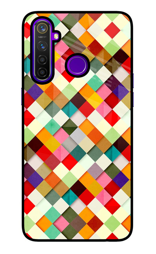 Geometric Abstract Colorful Realme 5 Pro Glass Case