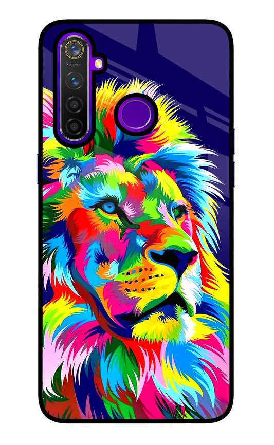 Vector Art Lion Realme 5 Pro Glass Case