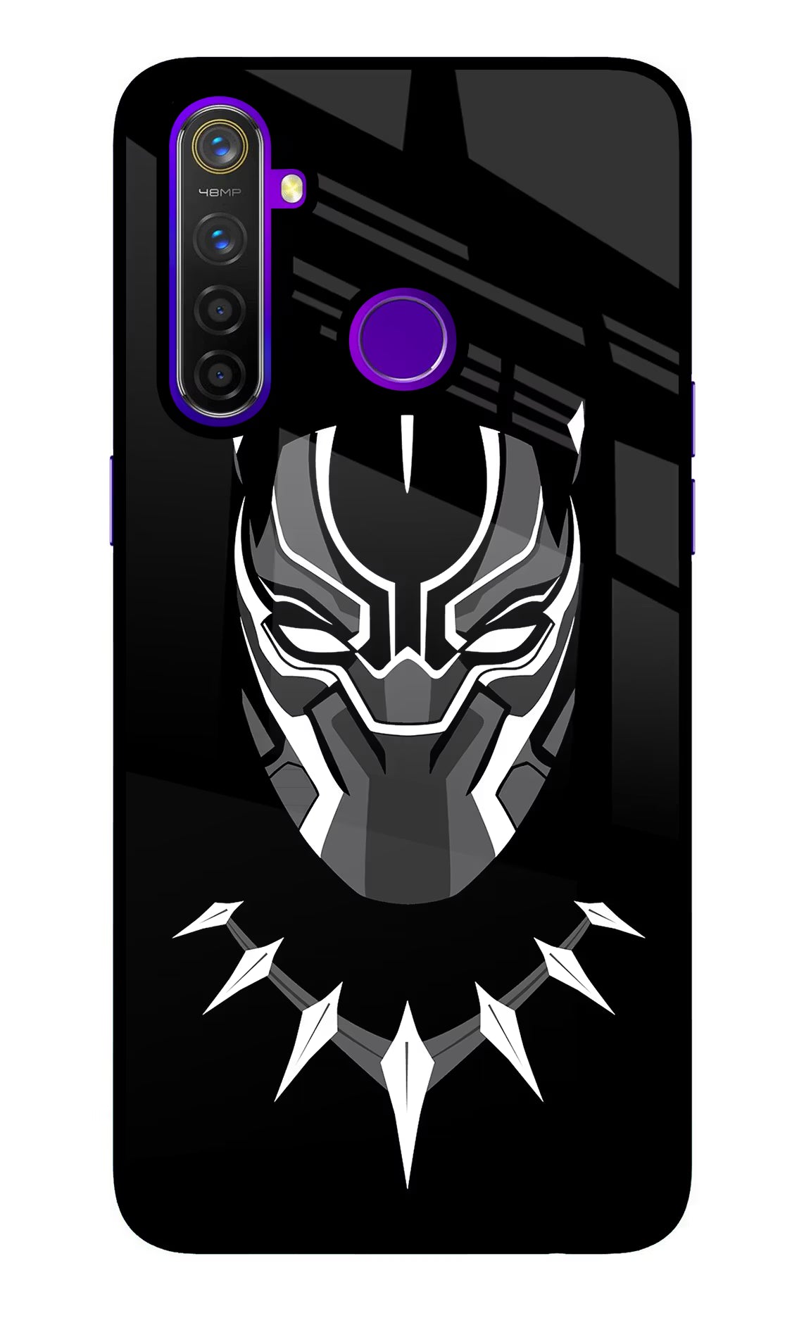 Black Panther Realme 5 Pro Glass Case Back Cover by Casekaro