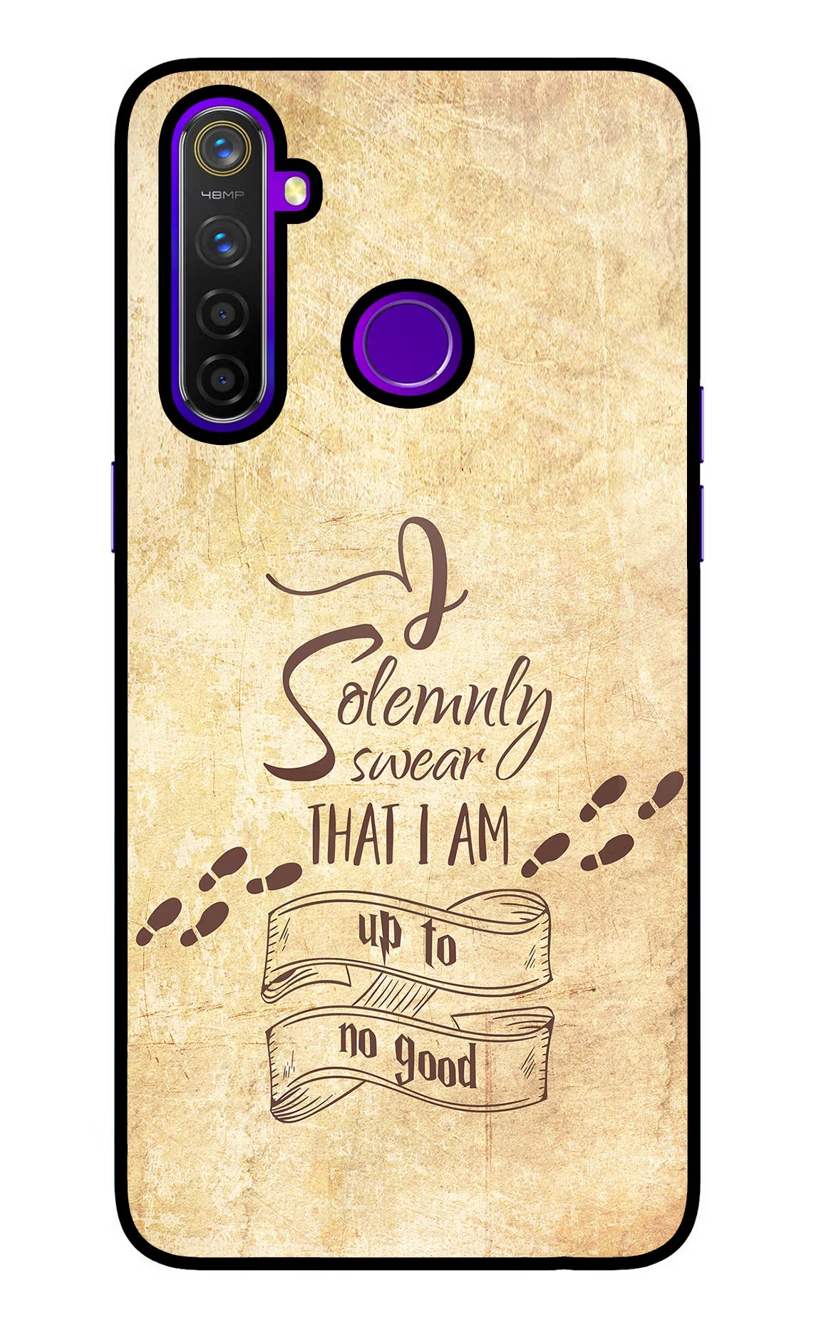 I Solemnly swear that i up to no good Realme 5 Pro Glass Case Back Cover by Casekaro