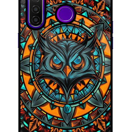 Angry Owl Art Realme 5 Pro Glass Case Back Cover by Casekaro