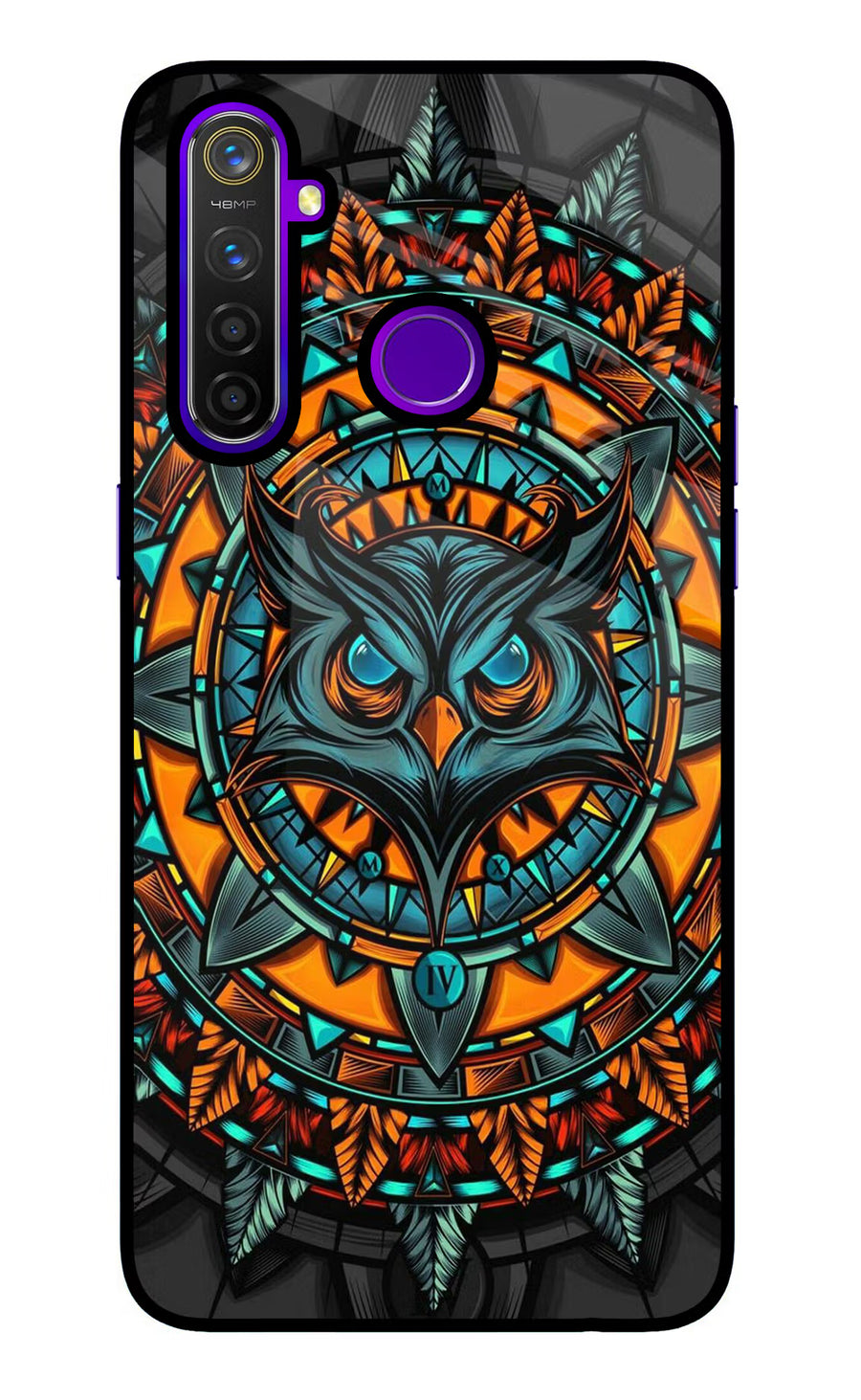 Angry Owl Art Realme 5 Pro Back Cover, Glass case