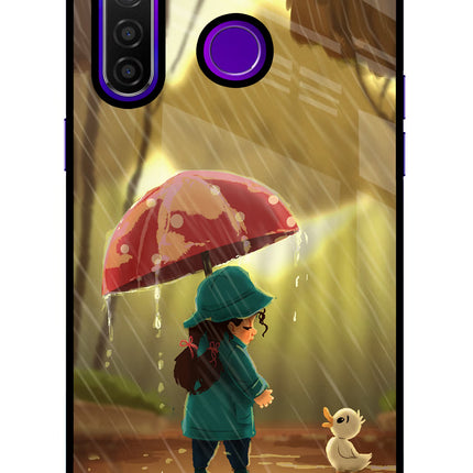 Rainy Day Realme 5 Pro Glass Case Back Cover by Casekaro