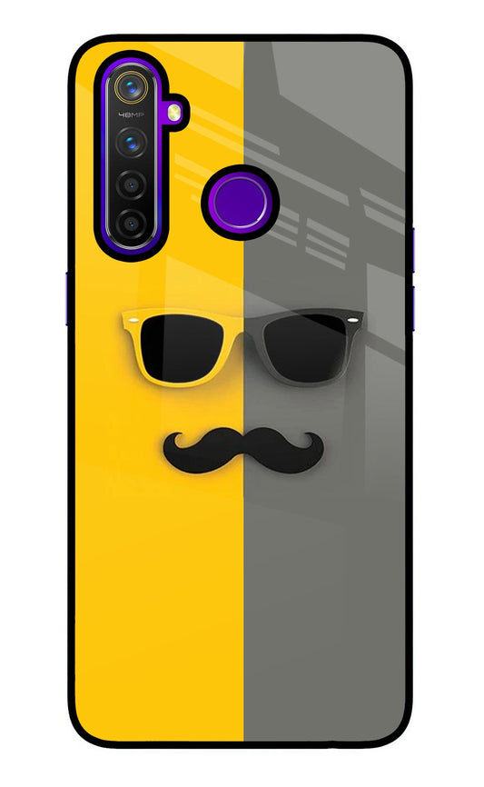 Sunglasses with Mustache Realme 5 Pro Glass Case