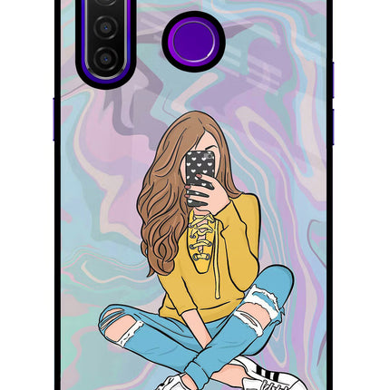 Selfie Girl Realme 5 Pro Glass Case