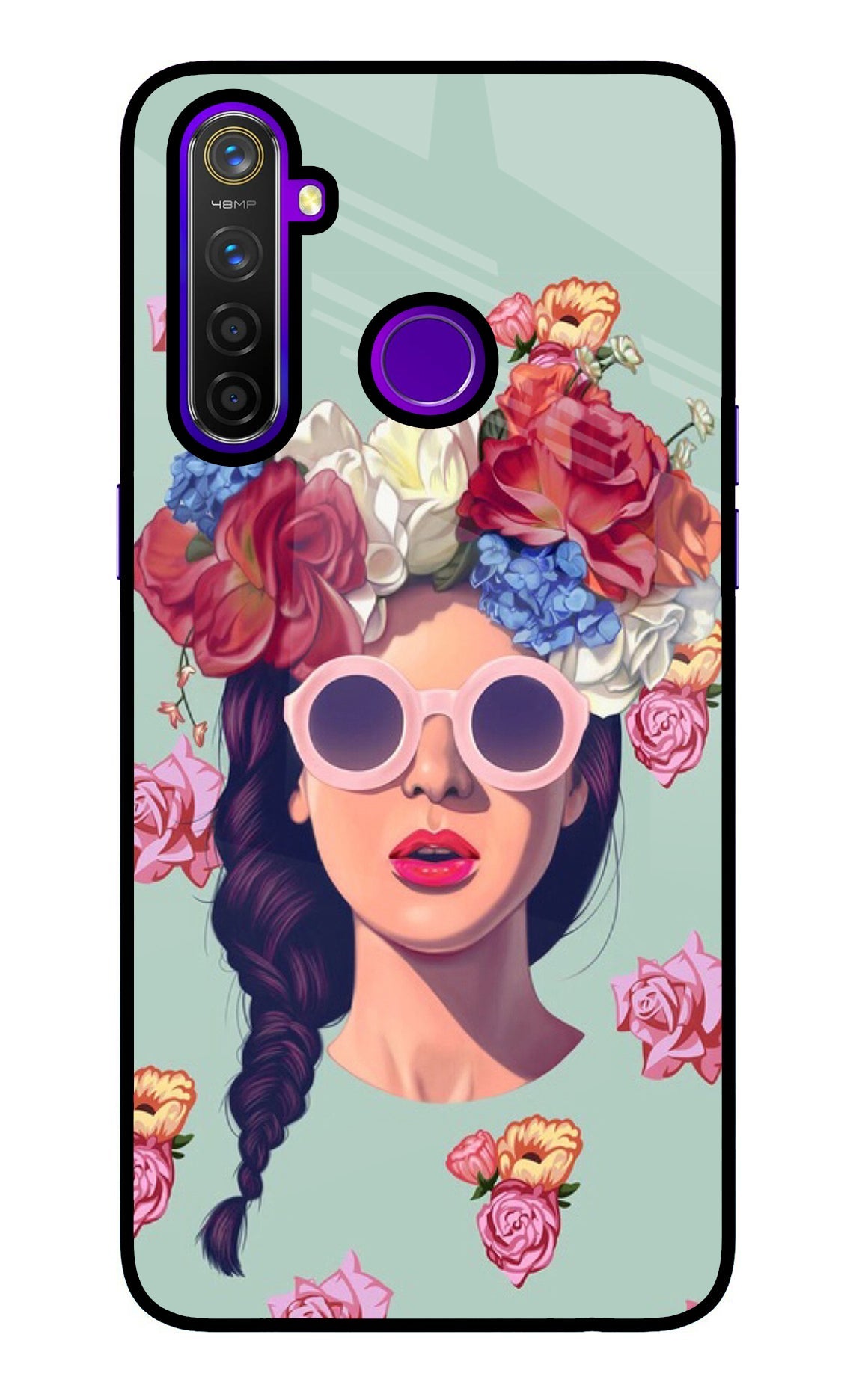 Pretty Girl Realme 5 Pro Glass Case