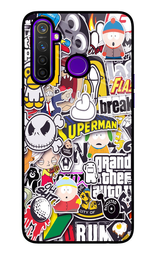 Sticker Bomb Realme 5 Pro Glass Case