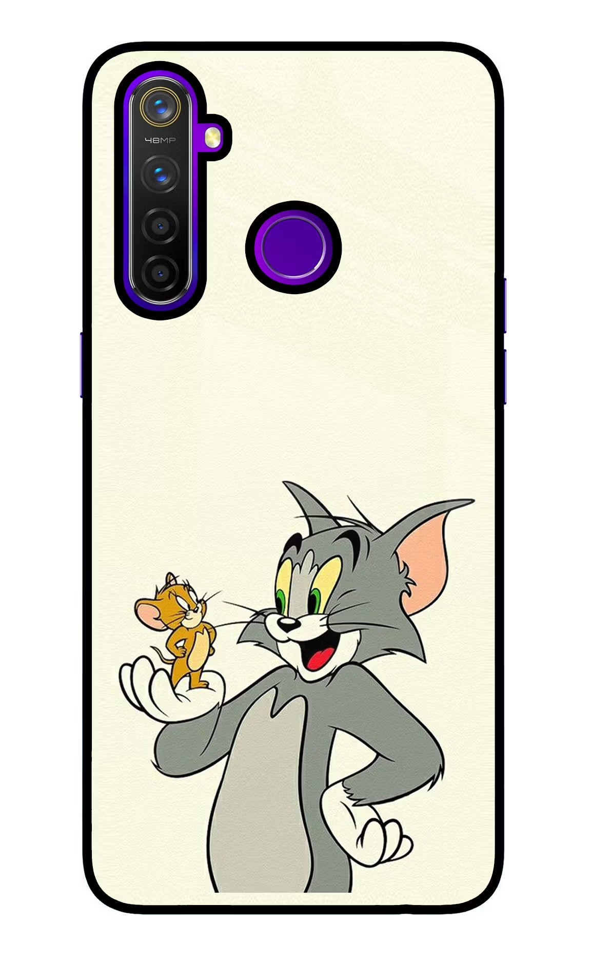 Tom & Jerry Realme 5 Pro Glass Case Back Cover by Casekaro