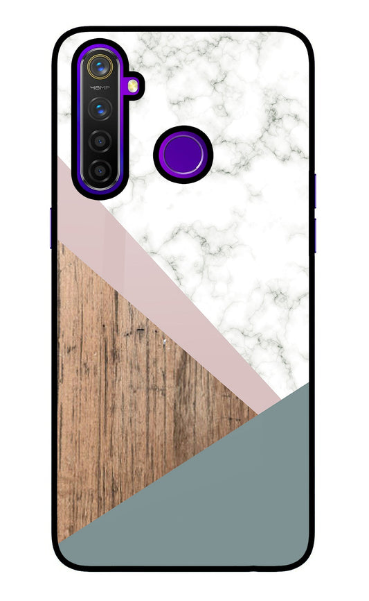 Marble wood Abstract Realme 5 Pro Glass Case