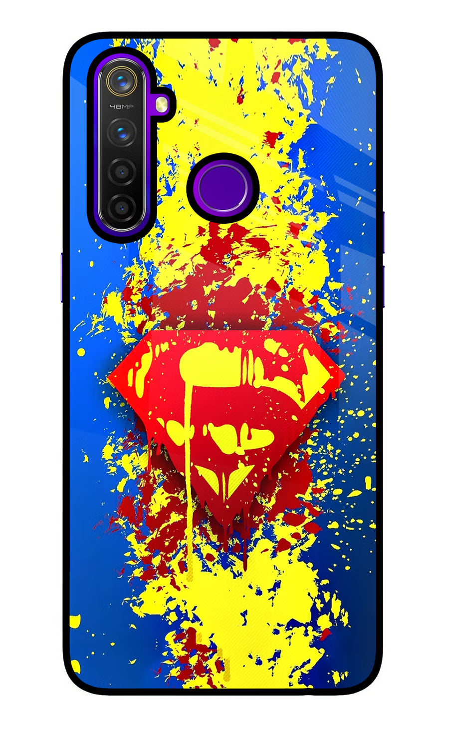 Superman logo Realme 5 Pro Back Cover, Glass case