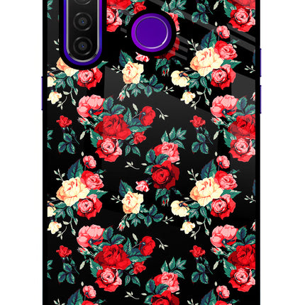 Rose Pattern Realme 5 Pro Glass Case