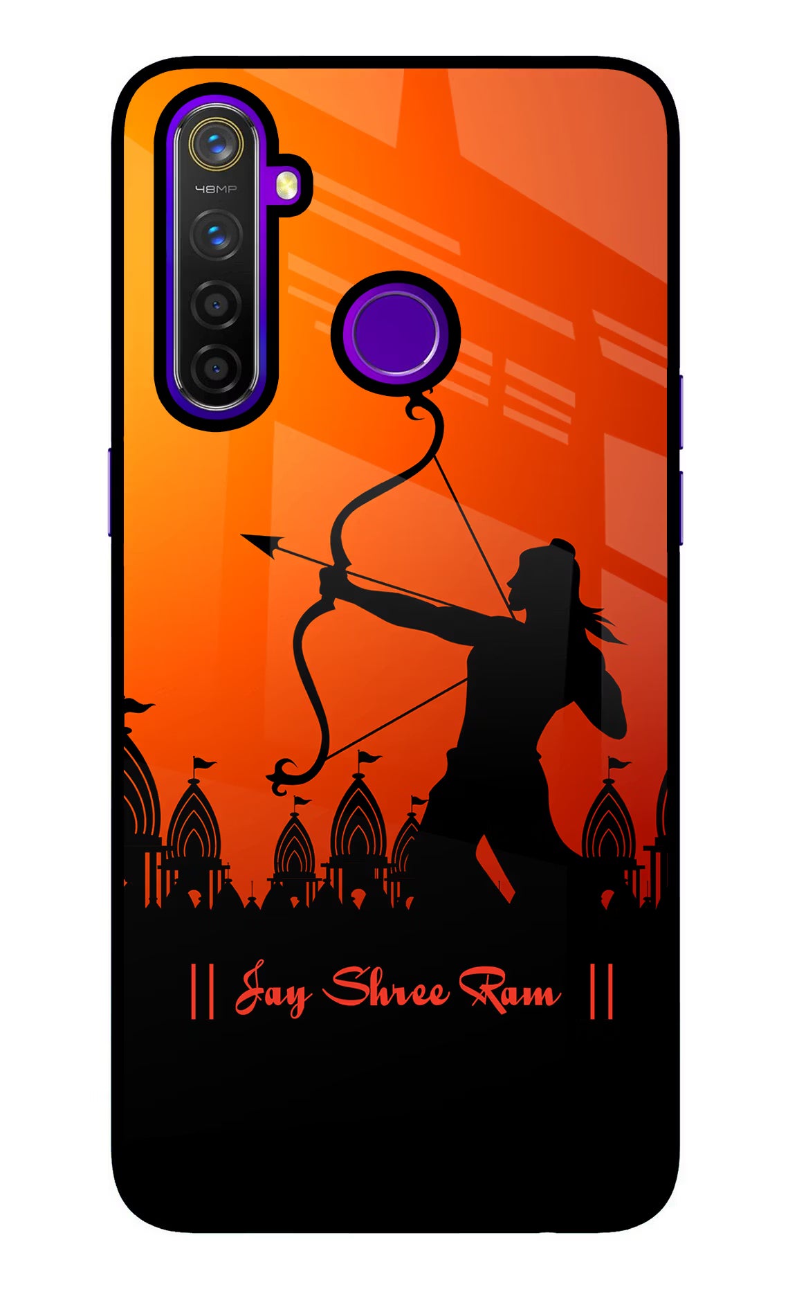 Lord Ram - 4 Realme 5 Pro Glass Case Back Cover by Casekaro