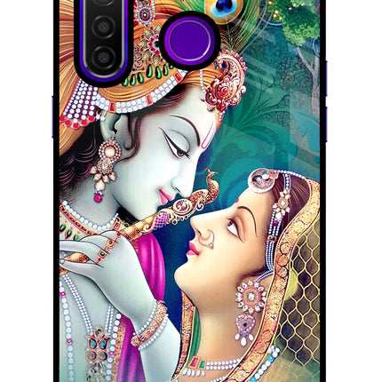 Lord Radha Krishna Realme 5 Pro Glass Case Back Cover by Casekaro
