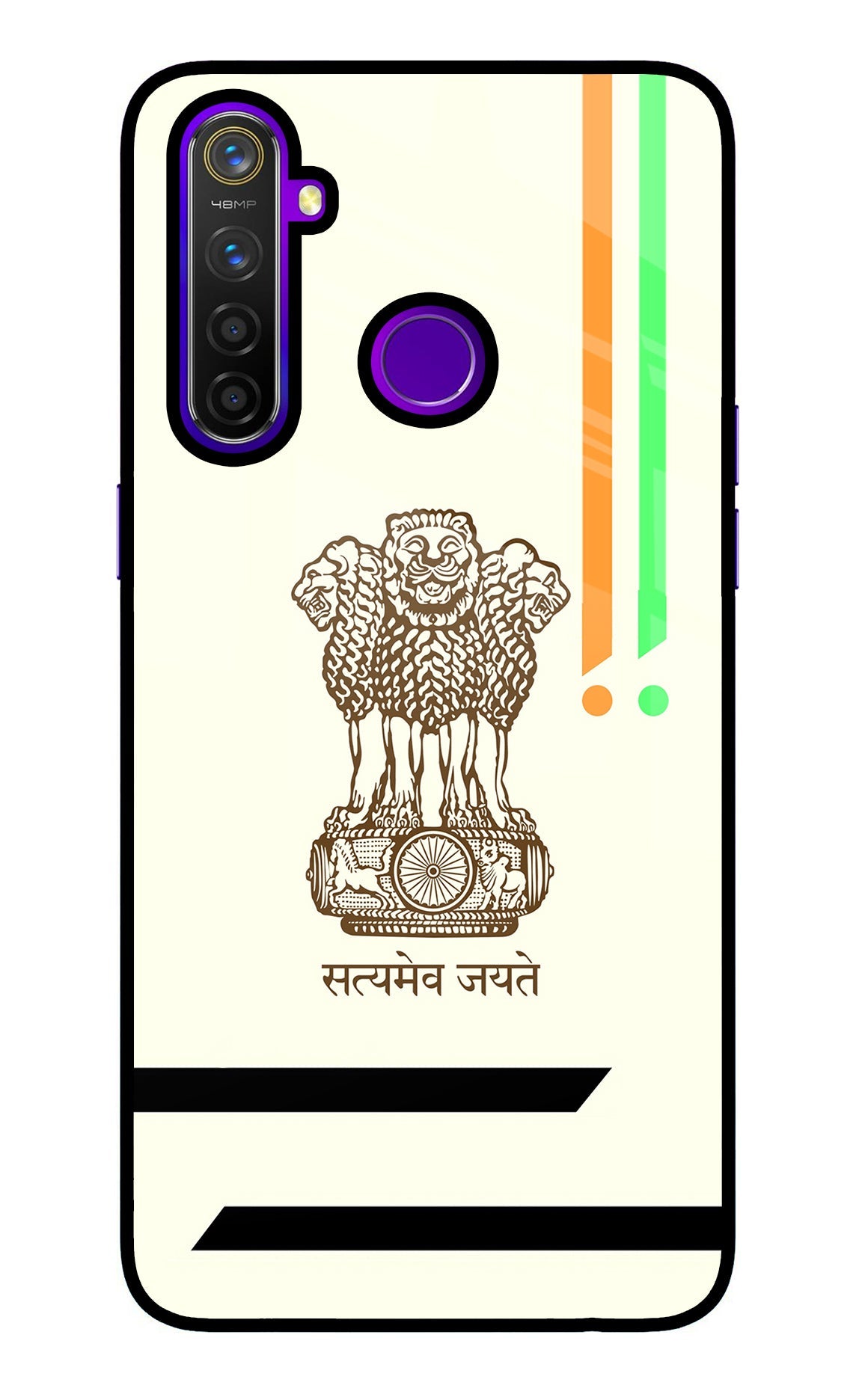 Satyamev Jayate Brown Logo Realme 5 Pro Glass Case