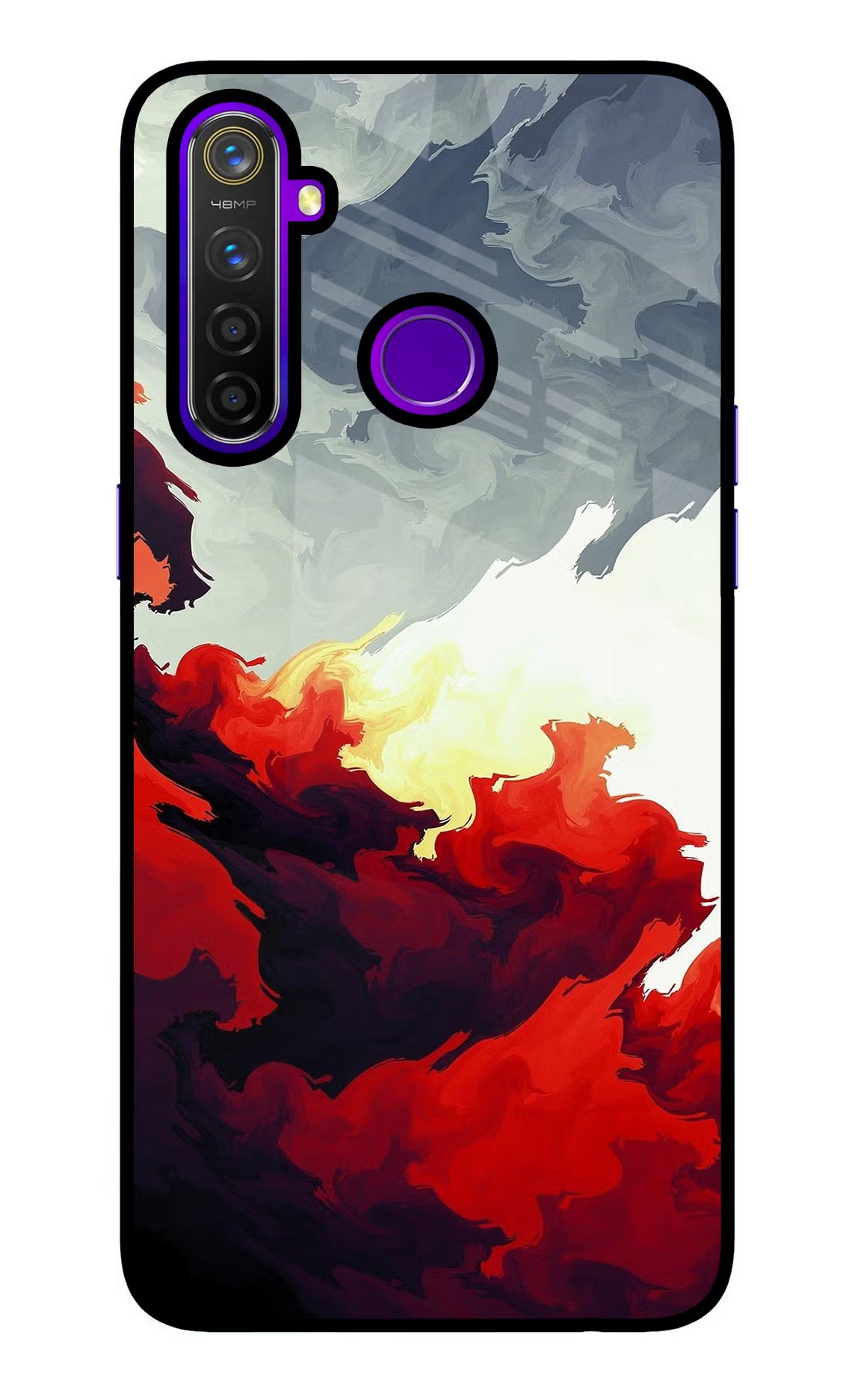 Fire Cloud Realme 5 Pro Glass Case Back Cover by Casekaro