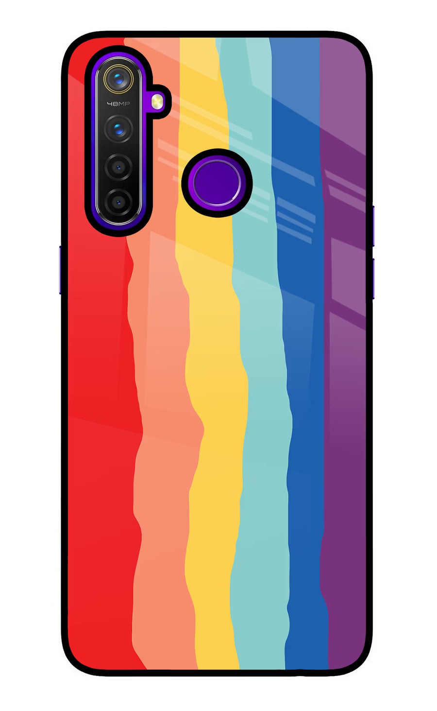 Rainbow Realme 5 Pro Back Cover, Glass case