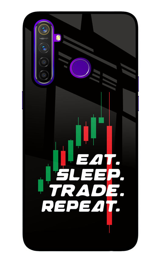 Eat Sleep Trade Repeat Realme 5 Pro Glass Case