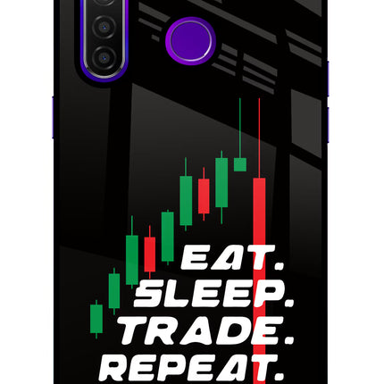 Eat Sleep Trade Repeat Realme 5 Pro Glass Case