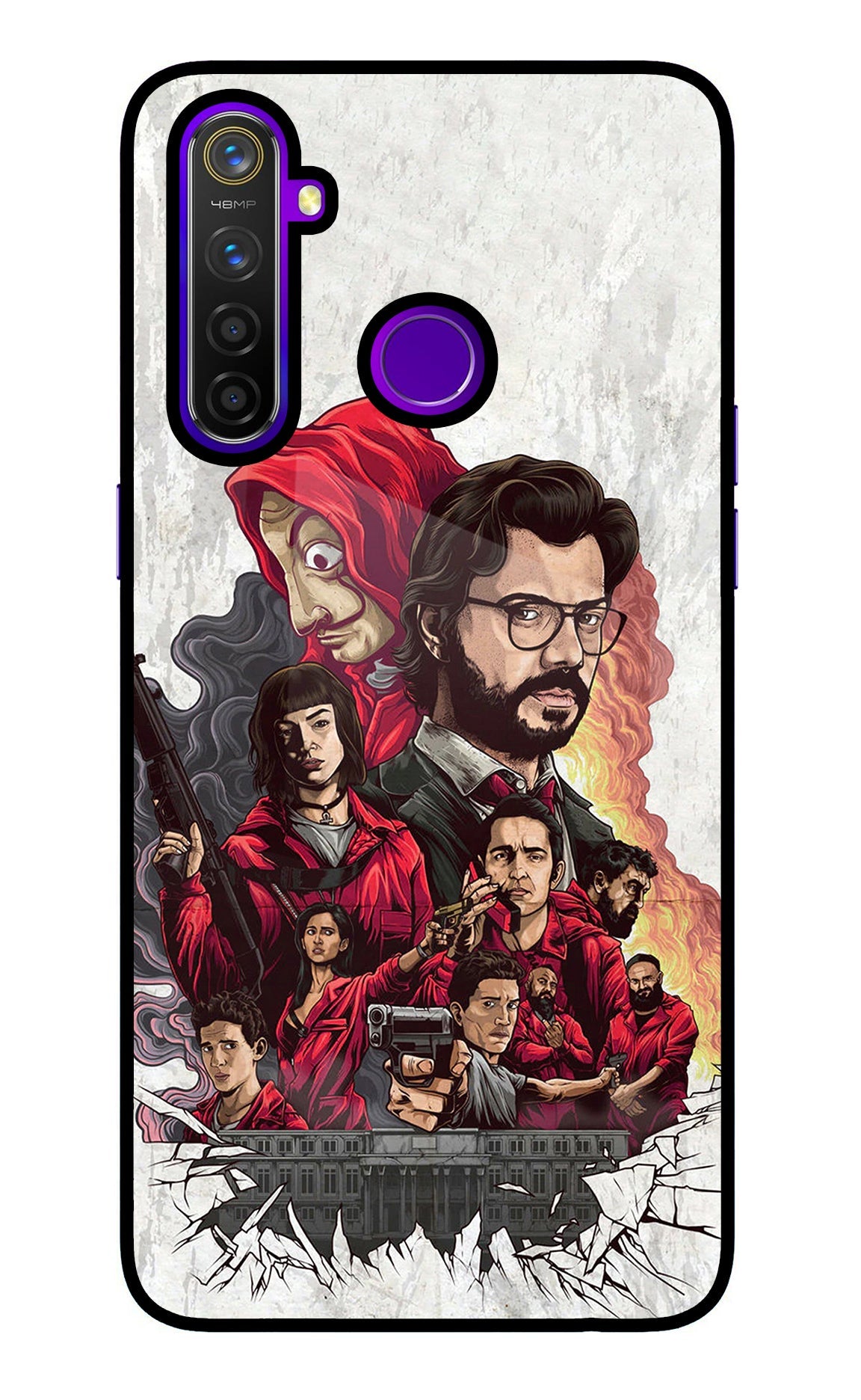 Money Heist Artwork Realme 5 Pro Glass Case