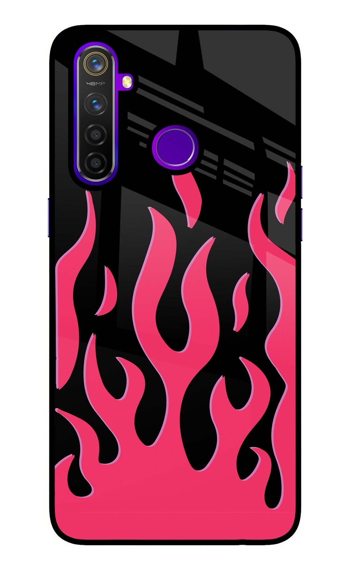 Fire Flames Realme 5 Pro Glass Case