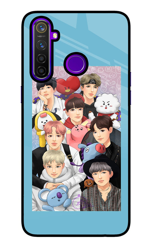 BTS with animals Realme 5 Pro Glass Case