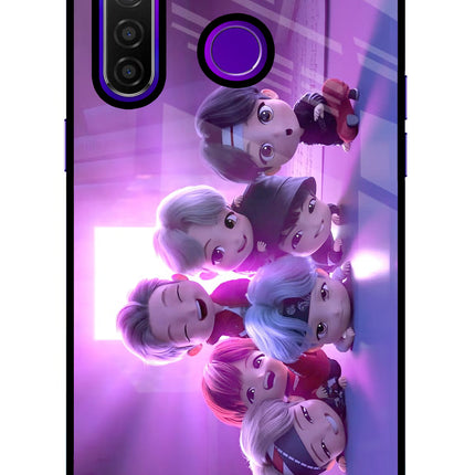 BTS Chibi Realme 5 Pro Glass Case Back Cover by Casekaro
