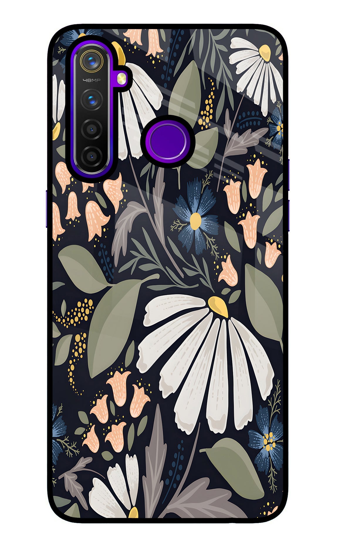 Flowers Art Realme 5 Pro Glass Case