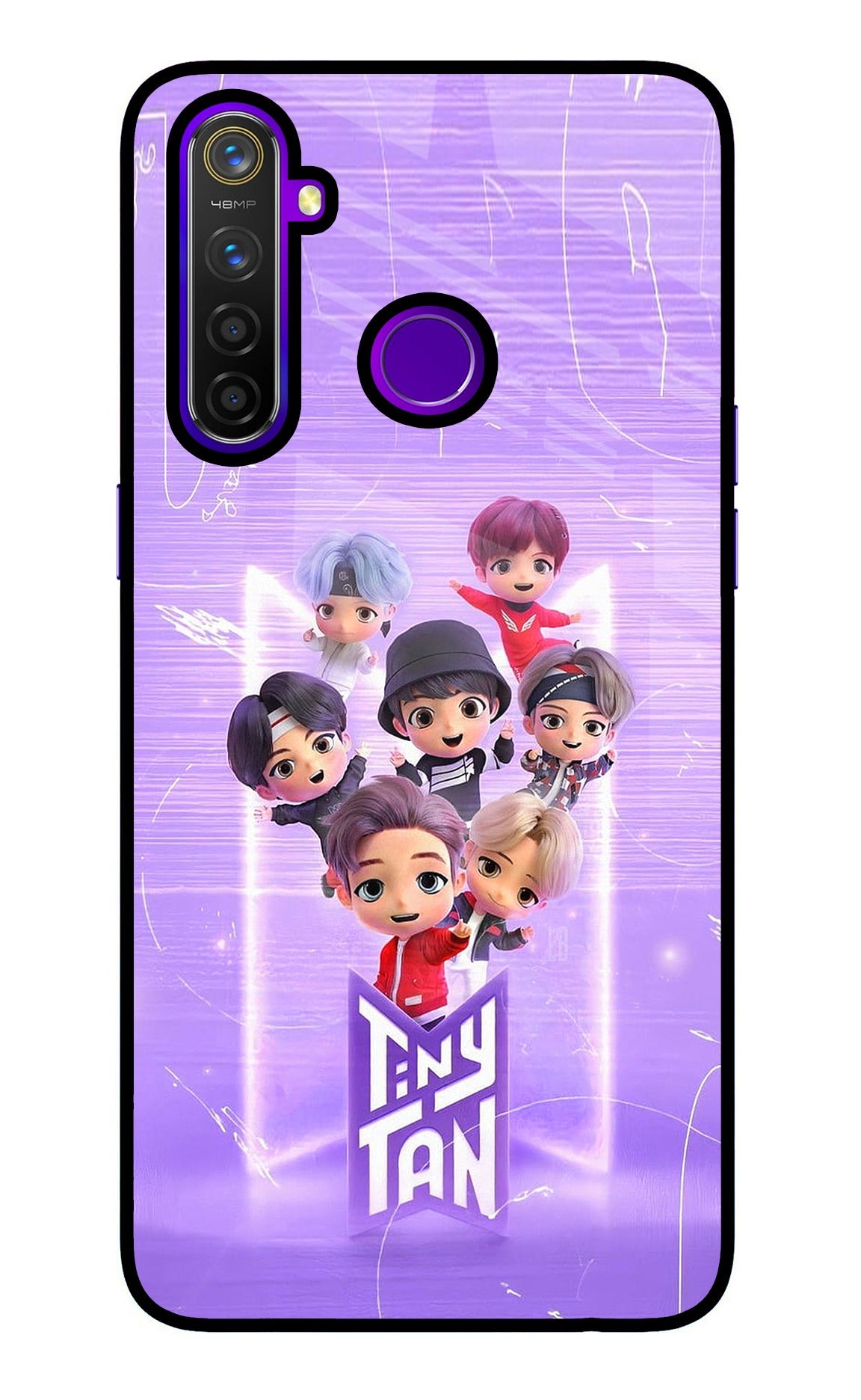 BTS Tiny Tan Realme 5 Pro Glass Case