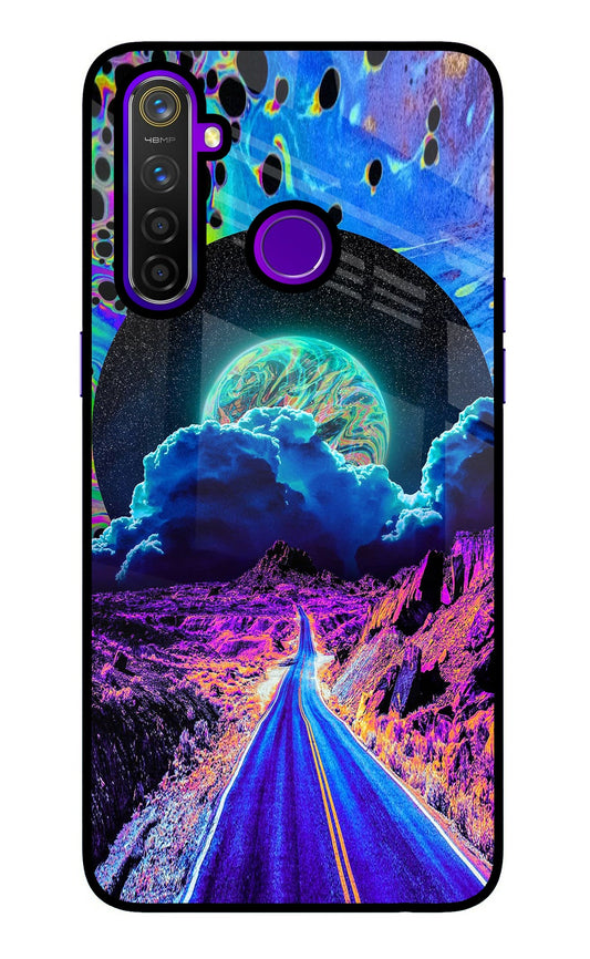 Psychedelic Painting Realme 5 Pro Glass Case