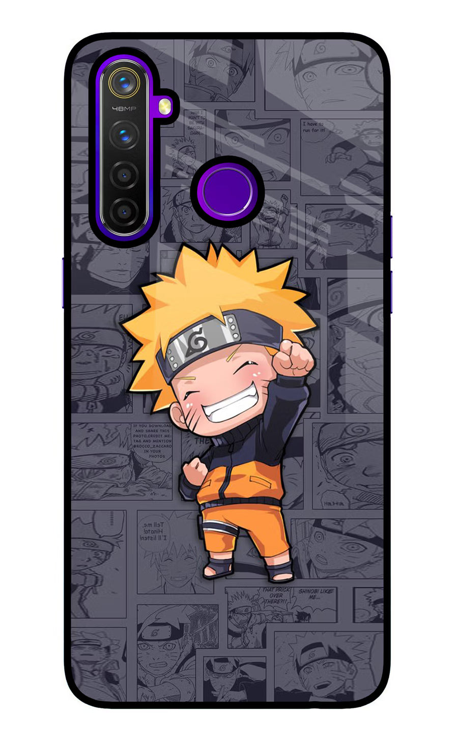 Chota Naruto Realme 5 Pro Back Cover, Glass case