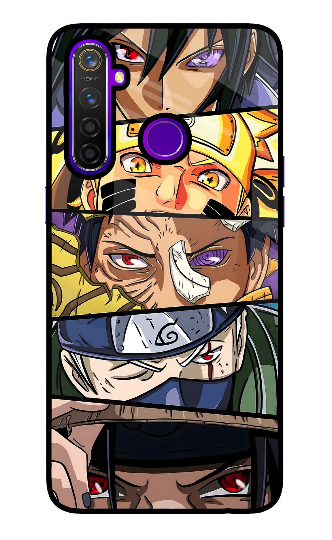 Naruto Character Realme 5 Pro Glass Case Back Cover by Casekaro