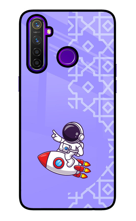 Cute Astronaut Realme 5 Pro Glass Case