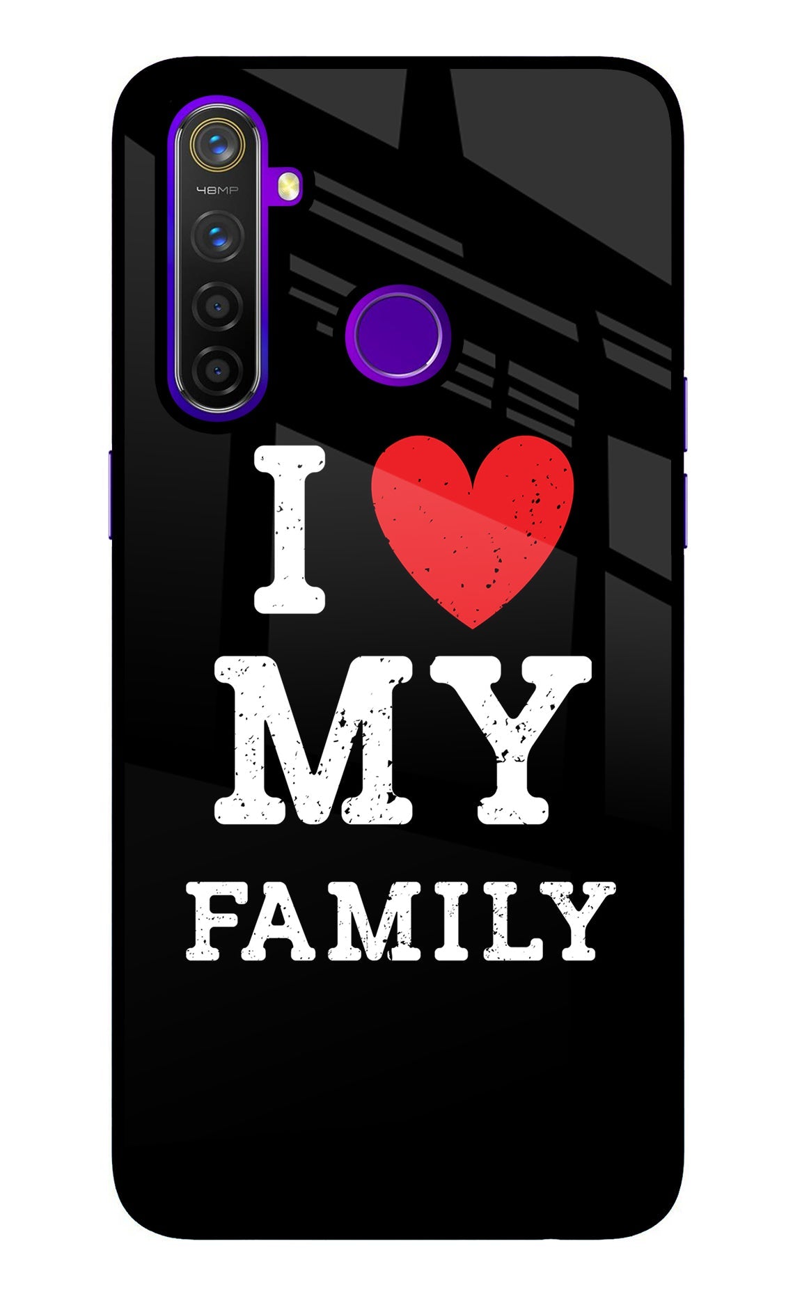 I Love My Family Realme 5 Pro Glass Case