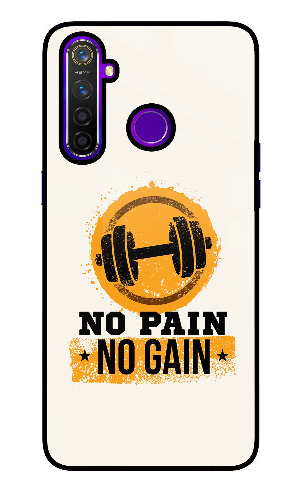 No Pain No Gain Realme 5 Pro Glass Case
