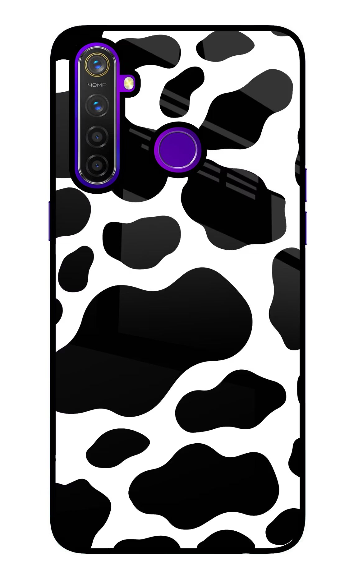 Cow Spots Realme 5 Pro Glass Case Back Cover by Casekaro