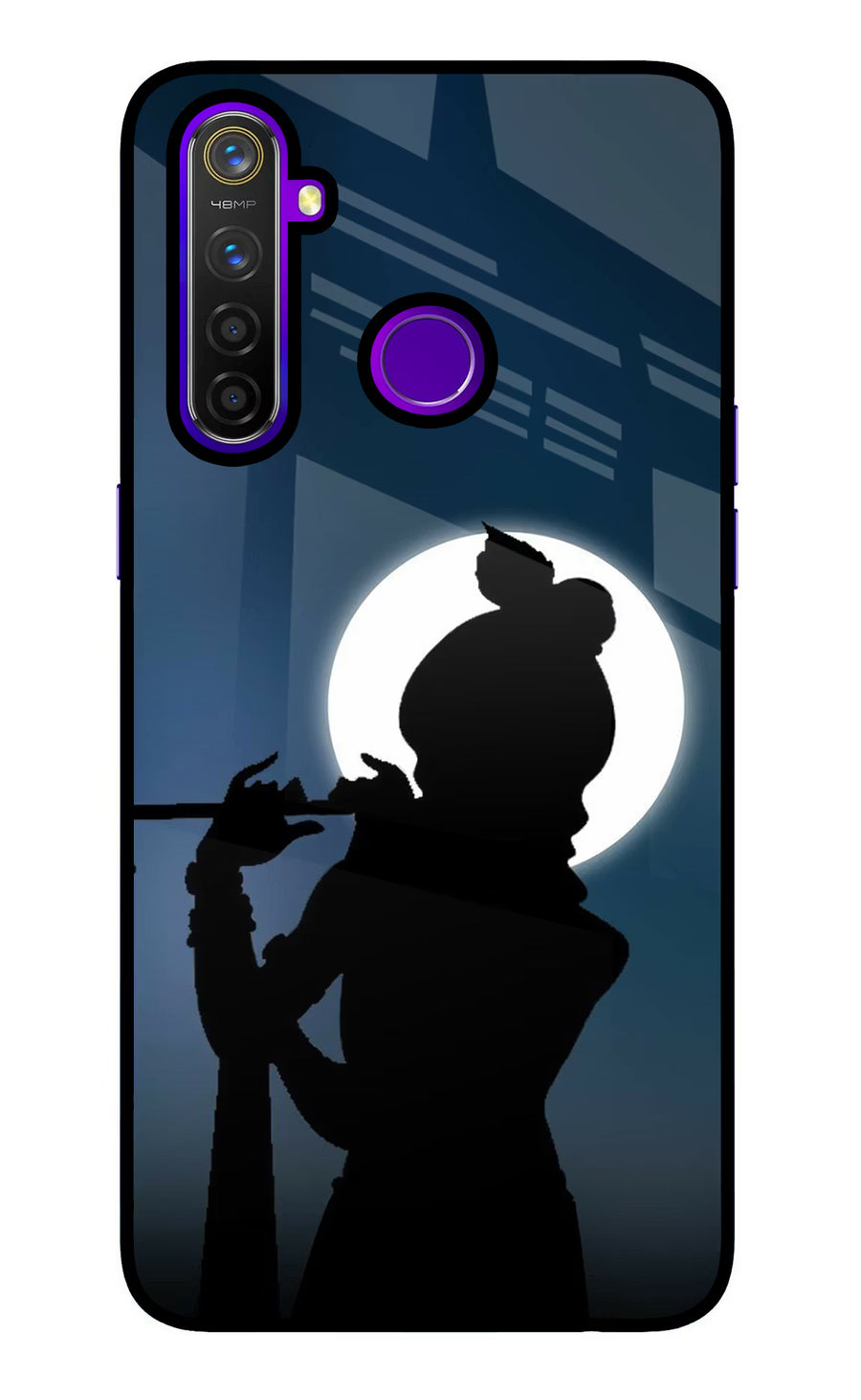 Shri Krishna Silhouette Realme 5 Pro Back Cover, Glass case