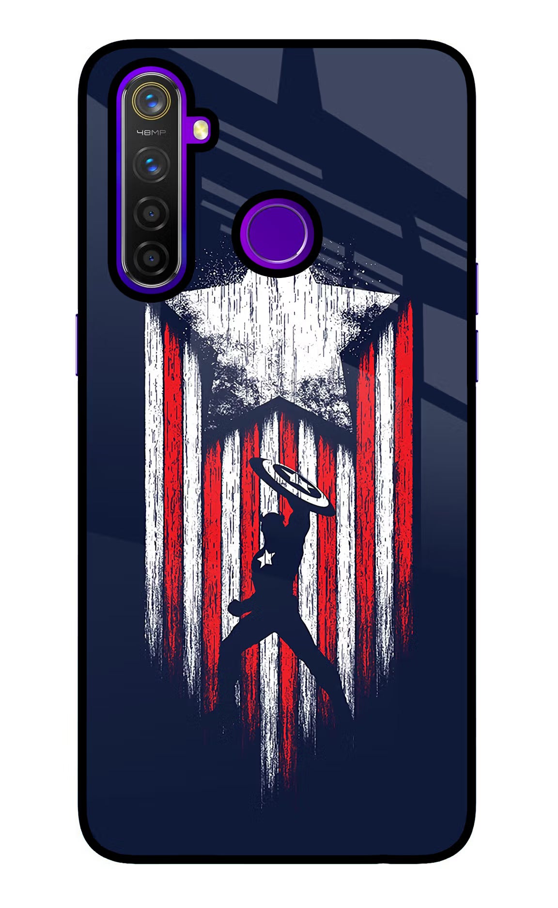 Captain America Marvel Art Realme 5 Pro Glass Case Back Cover by Casekaro