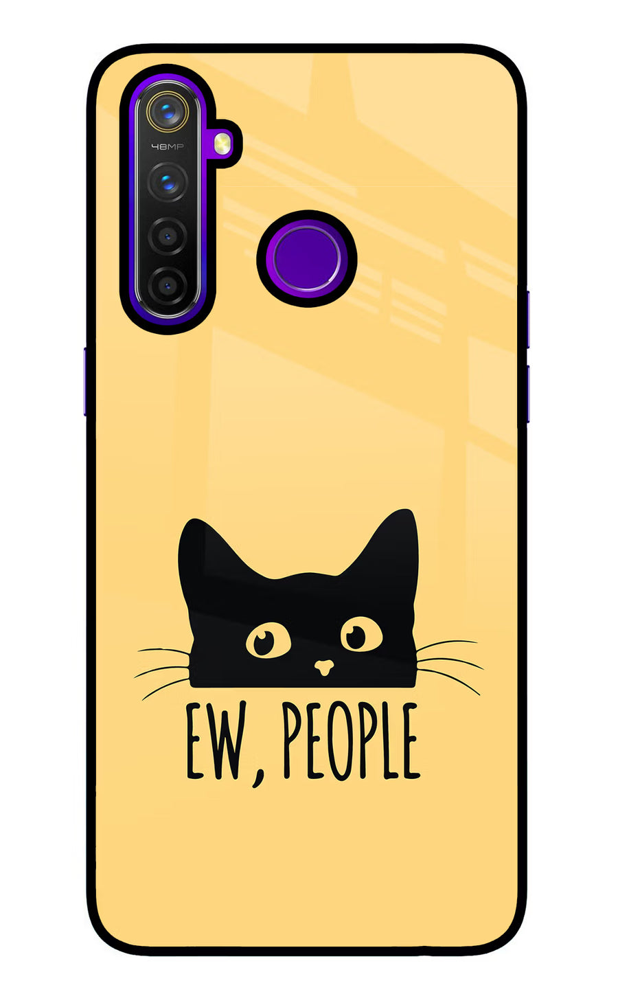 Ew People Catitude Realme 5 Pro Back Cover, Glass case