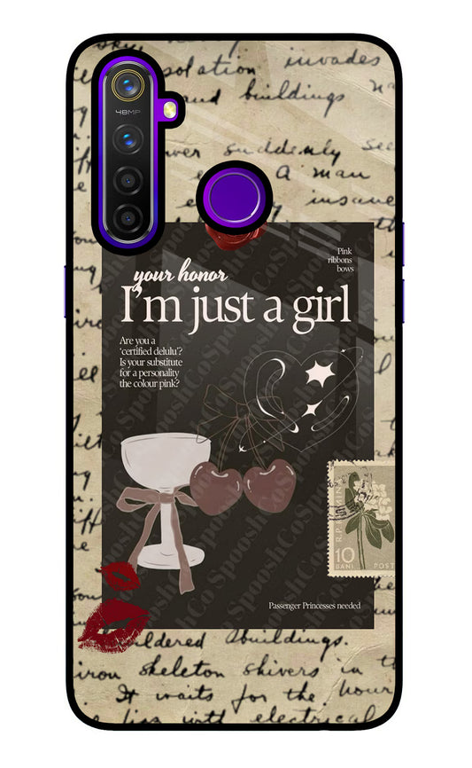 I am just a girl Realme 5 Pro Glass Case