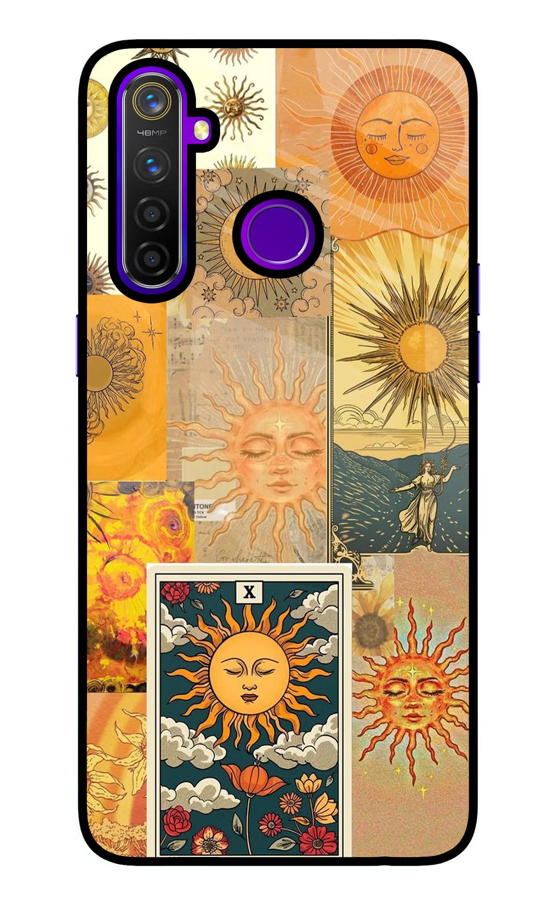 Sun Realme 5 Pro Glass Case Back Cover by Casekaro