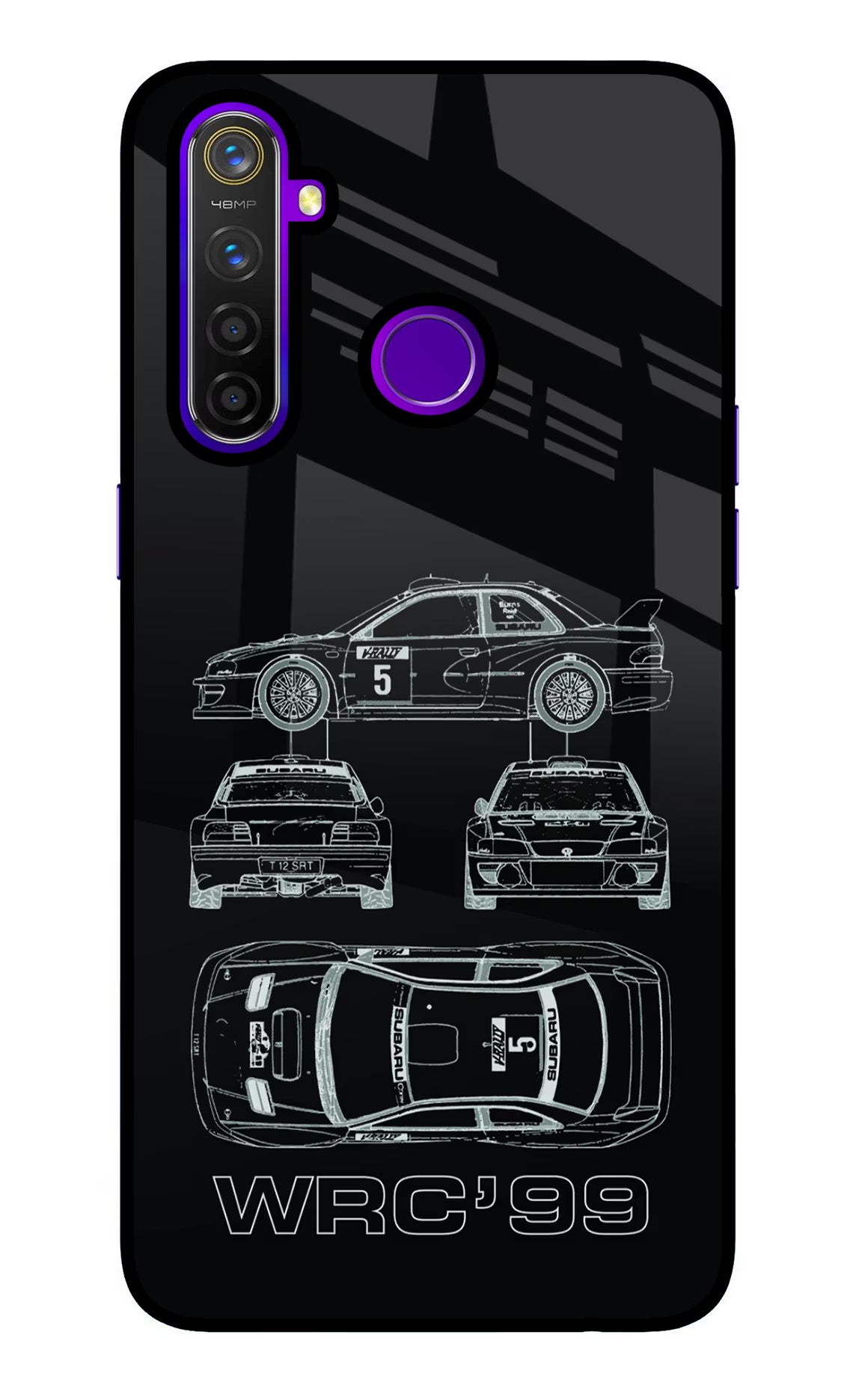 WRC'99 Realme 5 Pro Glass Case Back Cover by Casekaro