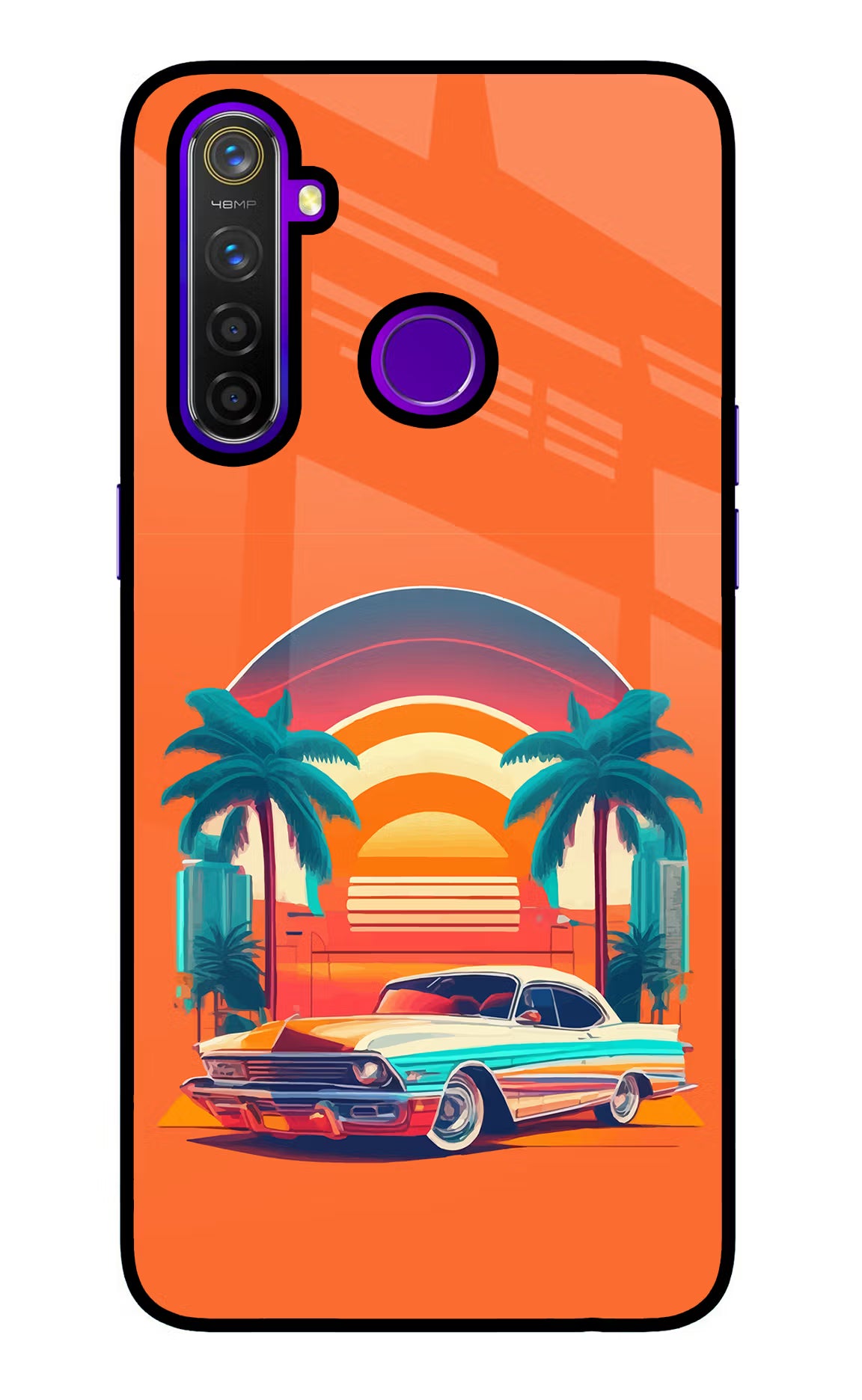 Palm Drive 80s Realme 5 Pro Glass Case
