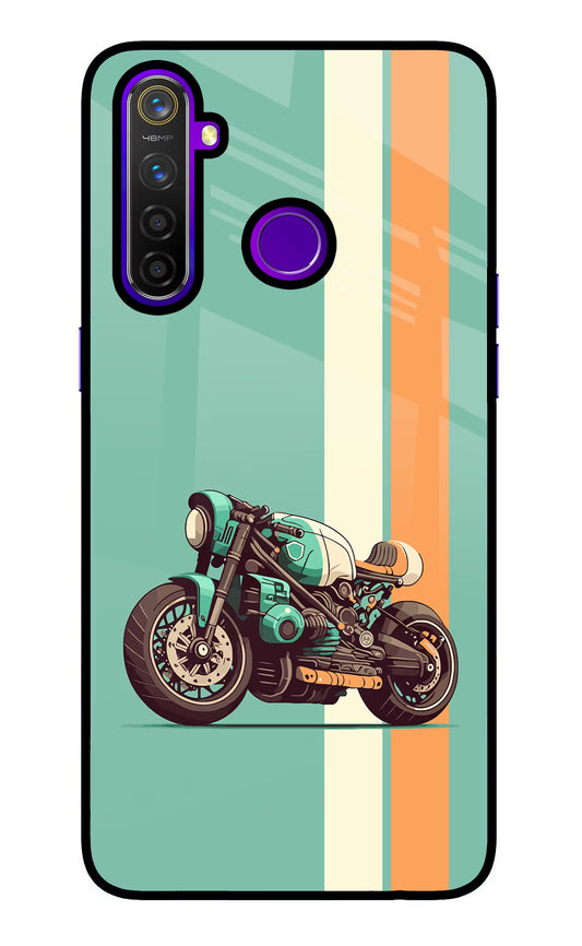 Striped Moto Drift Realme 5 Pro Glass Case