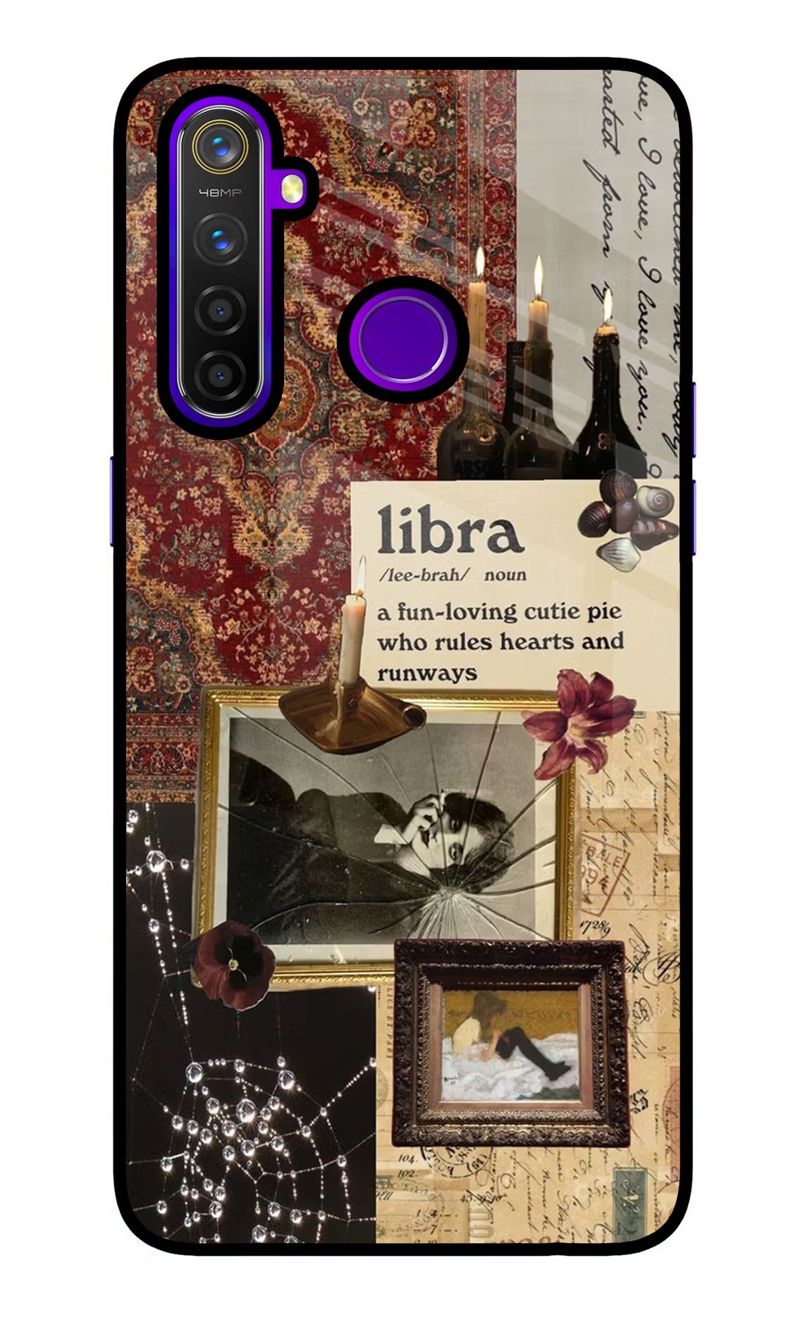 Libra Zodiac Realme 5 Pro Glass Case Back Cover by Casekaro