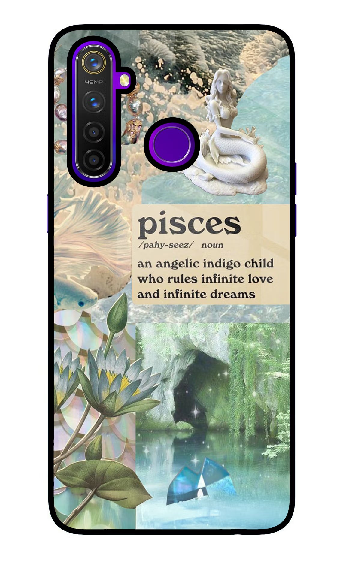 Pisces Zodiac Realme 5 Pro Glass Case Back Cover by Casekaro