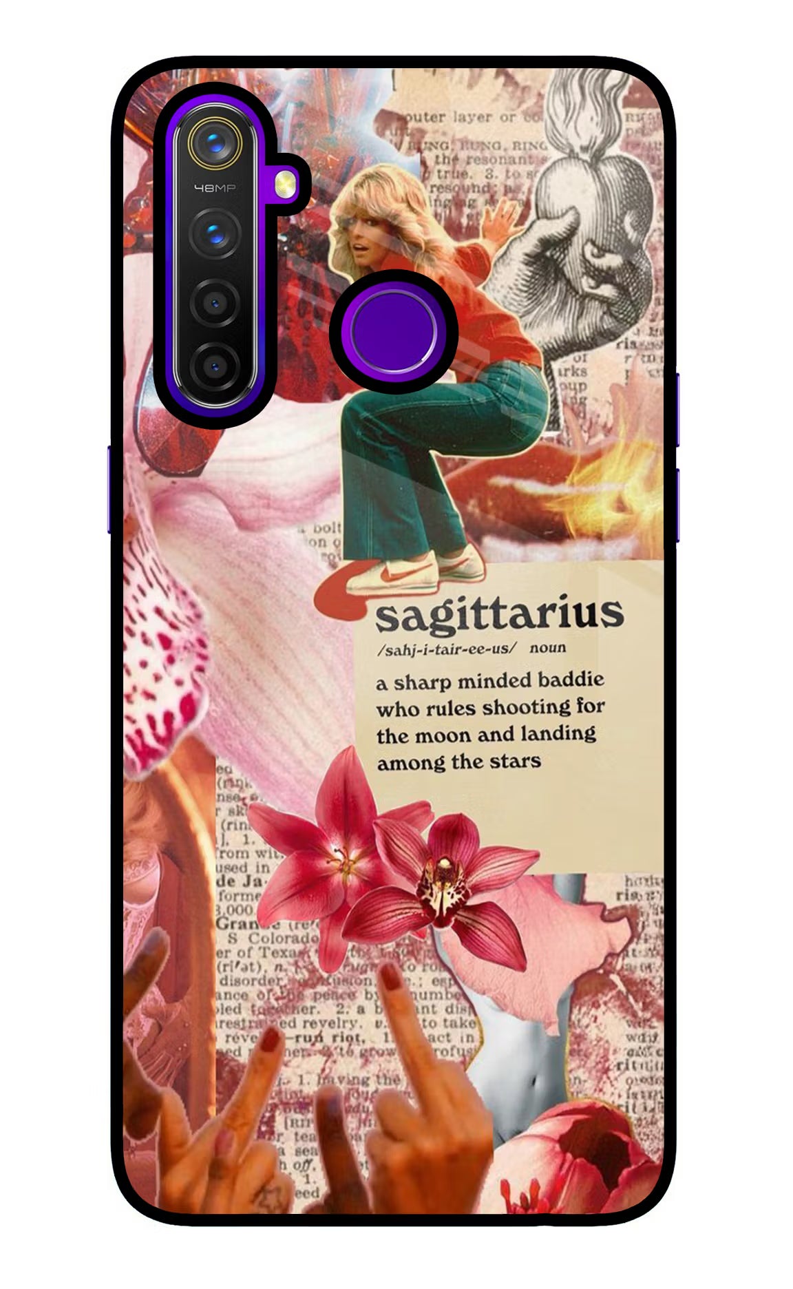 Sagittarius Zodiac Realme 5 Pro Glass Case Back Cover by Casekaro