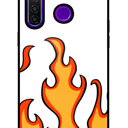 Fired Up – White Realme 5 Pro Glass Case