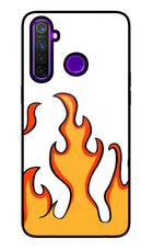 Fired Up – White Realme 5 Pro Glass Case
