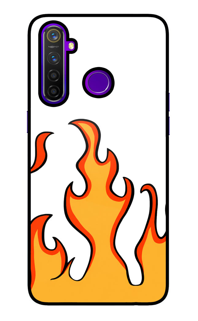 Fired Up – White Realme 5 Pro Glass Case